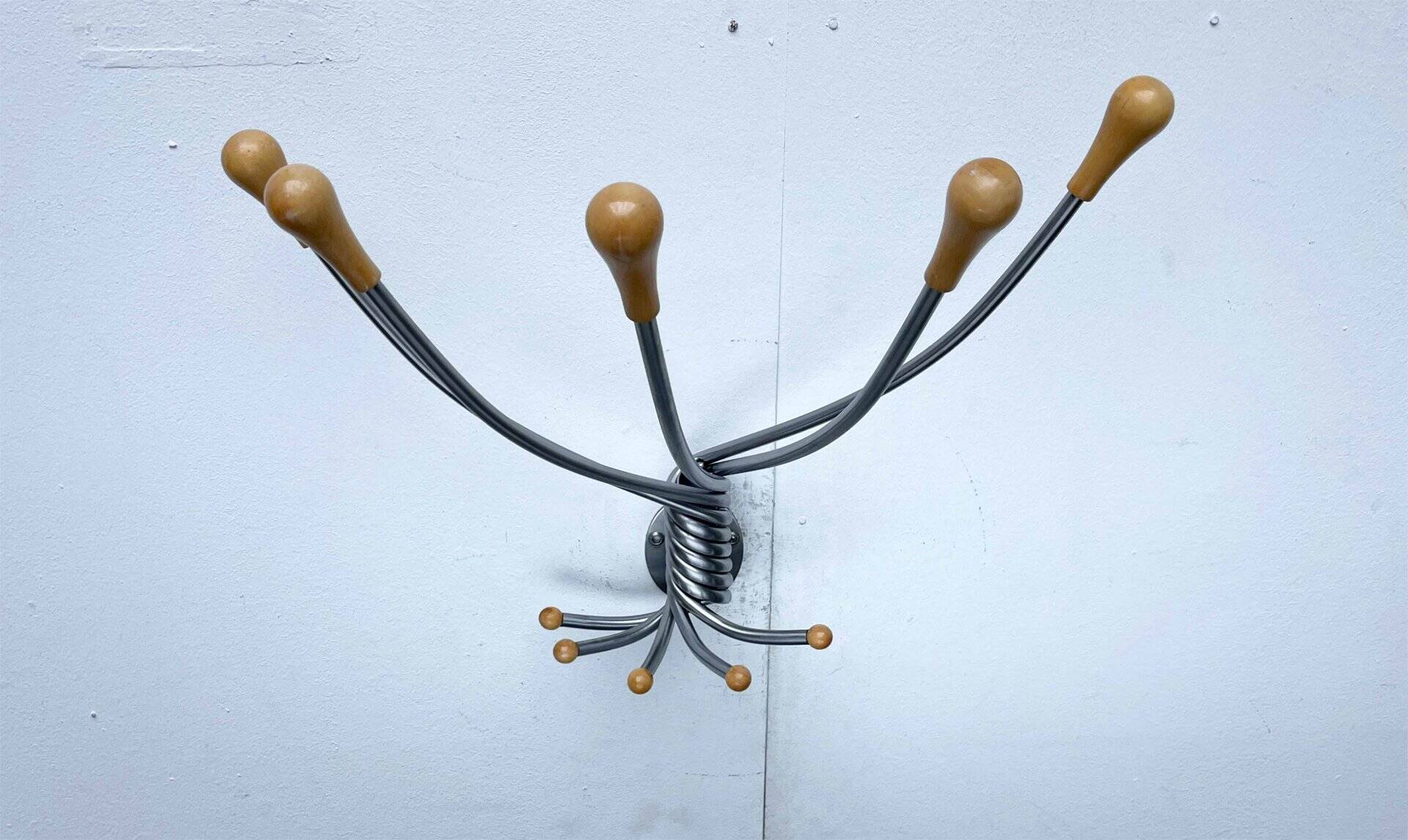 Postmodern Italian Wall Hook Octopus by J. De Pas, P. Lomazzi and D. D'Urbino for Zanotta, 1990s