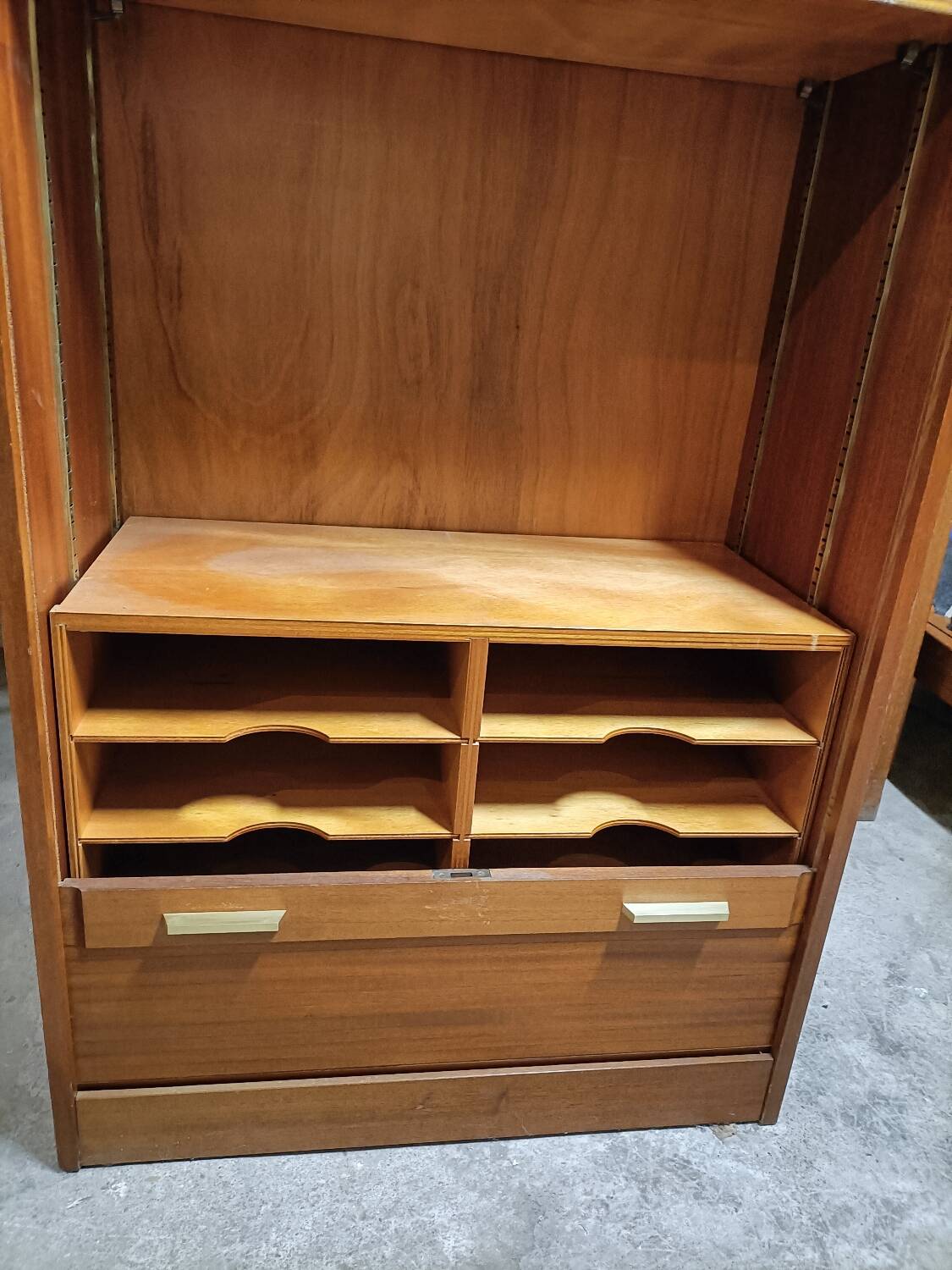 Scandinavian teak curtain cabinet