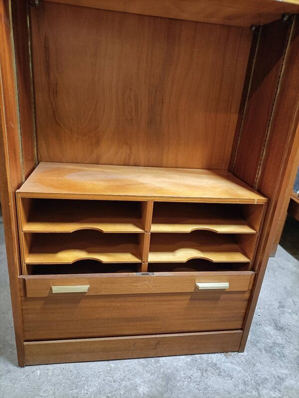 Classeur à rideau scandinave en teck