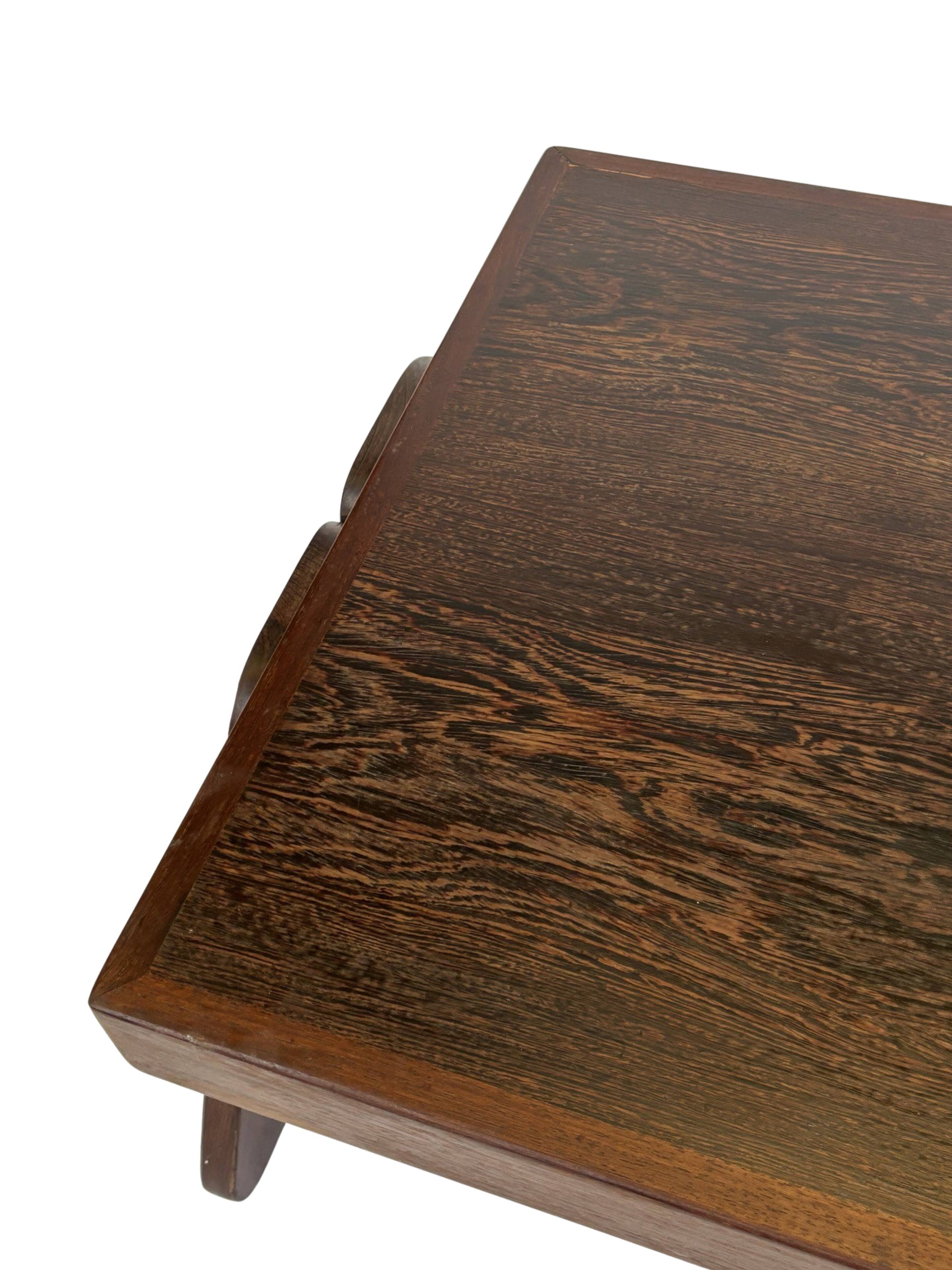 Vintage Coffee Table Wengé Brutalist Postmodern 70's Design