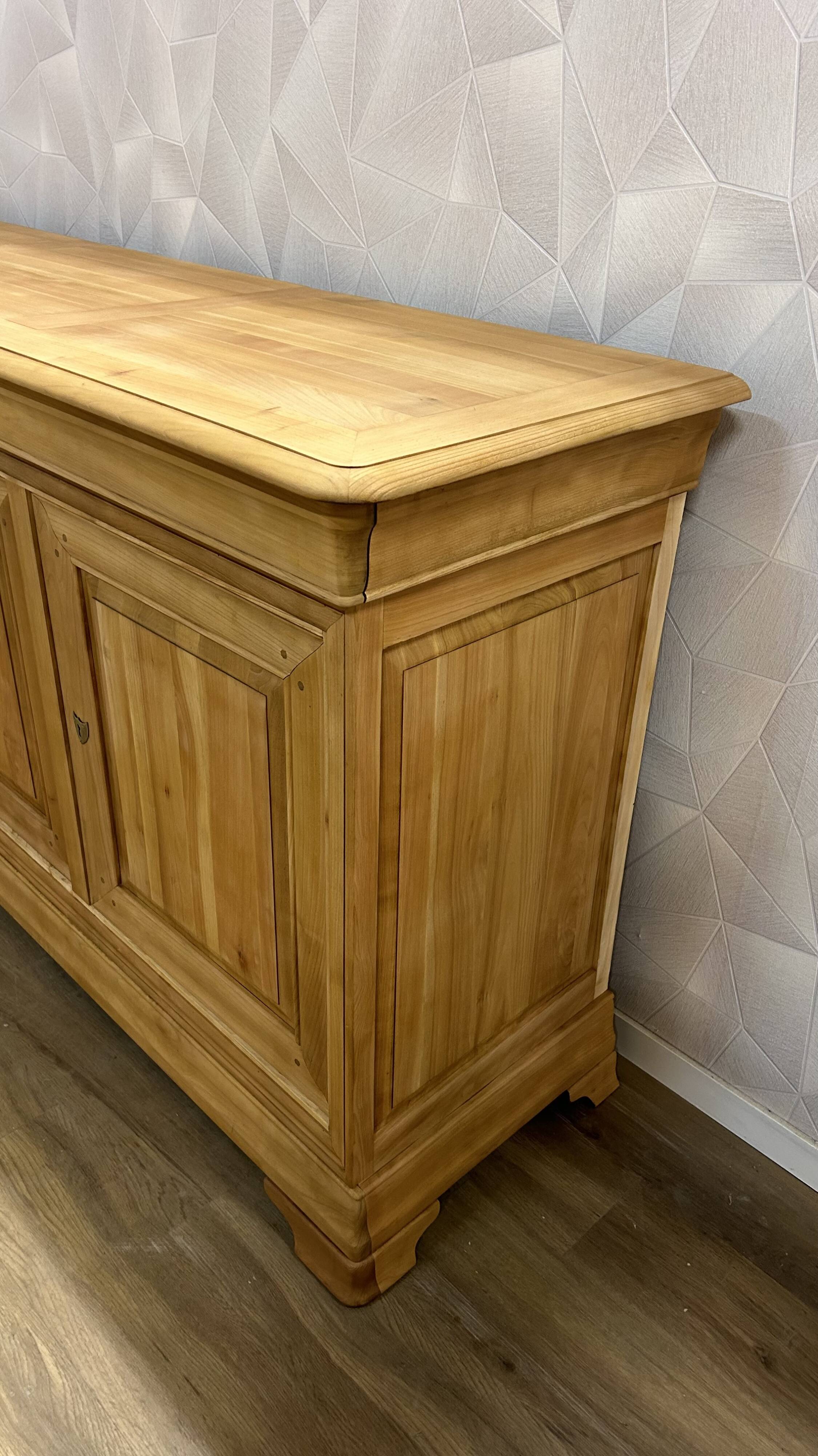 Louis Philippe 3-door buffet, airbrushed and glazed