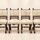 Set of 4 High Renaissance Chairs Carved Walnut 19th Century