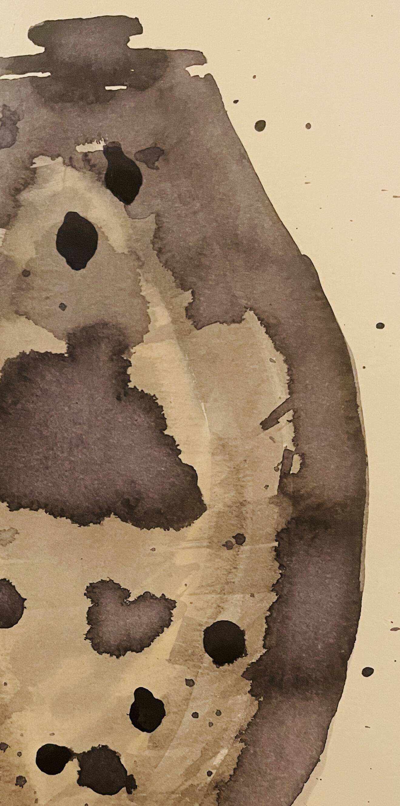 Signed watercolour and ink painting Vase Wabi Sabi Essaouira