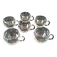 6 engraved glass punch bowls or cups