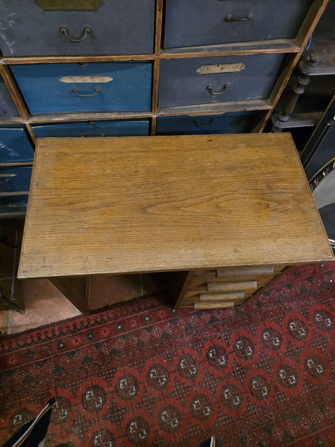 Oak children's desk with drawers