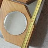 Geometric chrome and wood wall light