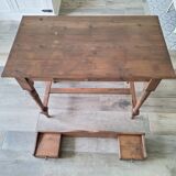 Antique solid wood desk with tiers – metal handles