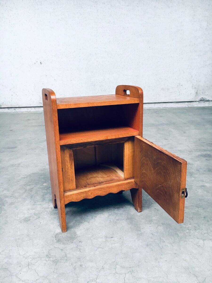 Amsterdam School Bedside Cabinet, Netherlands, 1920s