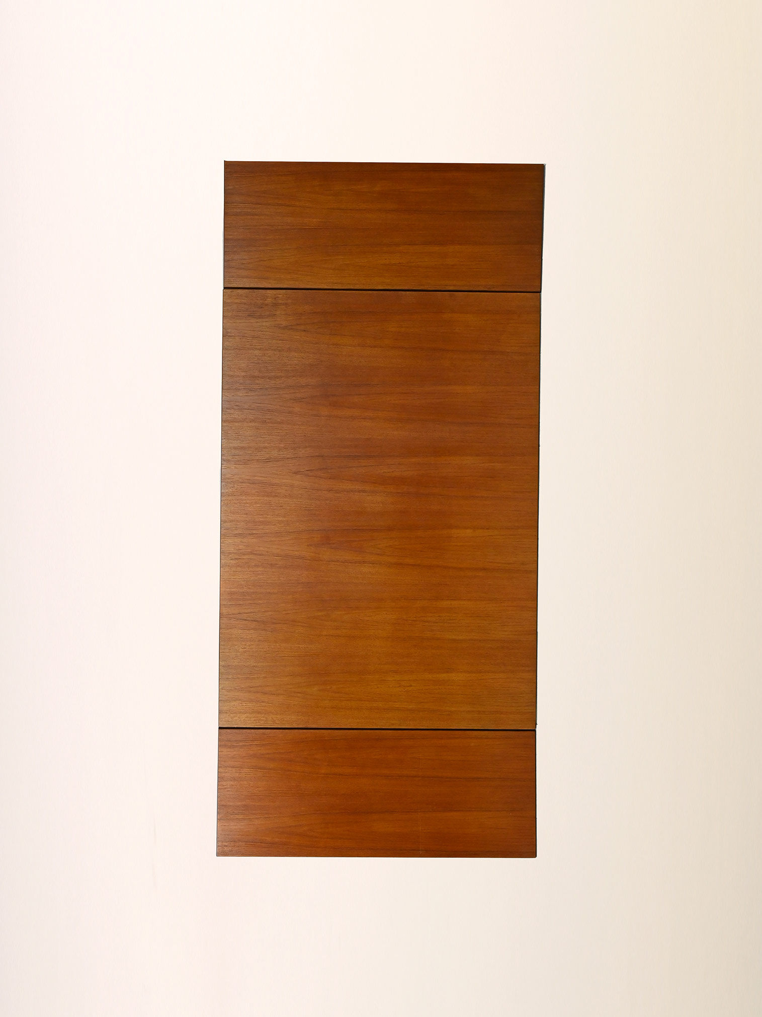 Scandinavian table with sliding panels.