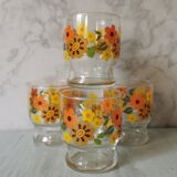 Verres vintage Fleurs Arcoroc