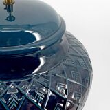 blue ceramic lamp, France, 1950s