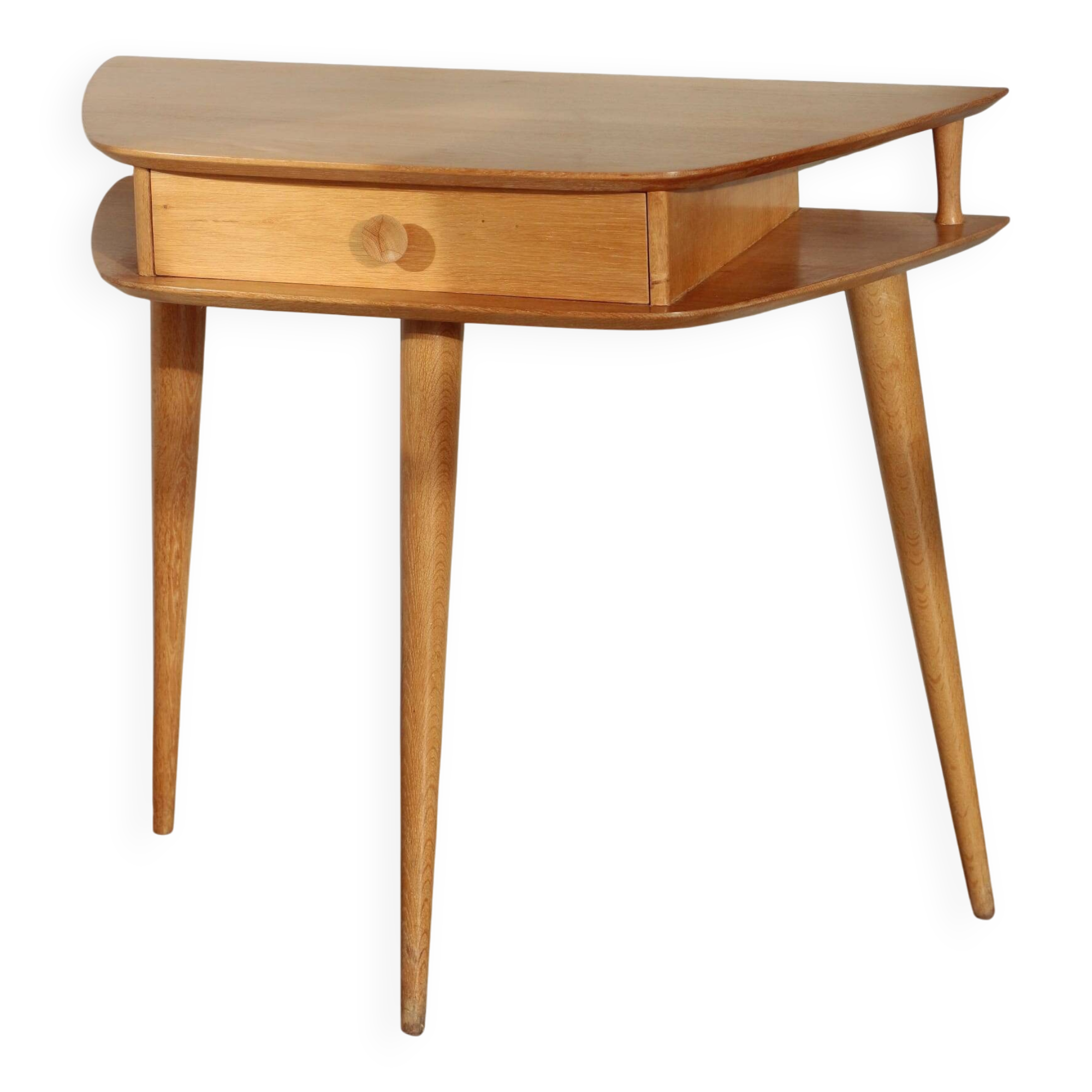 Solid oak tripod console table – vintage & restored