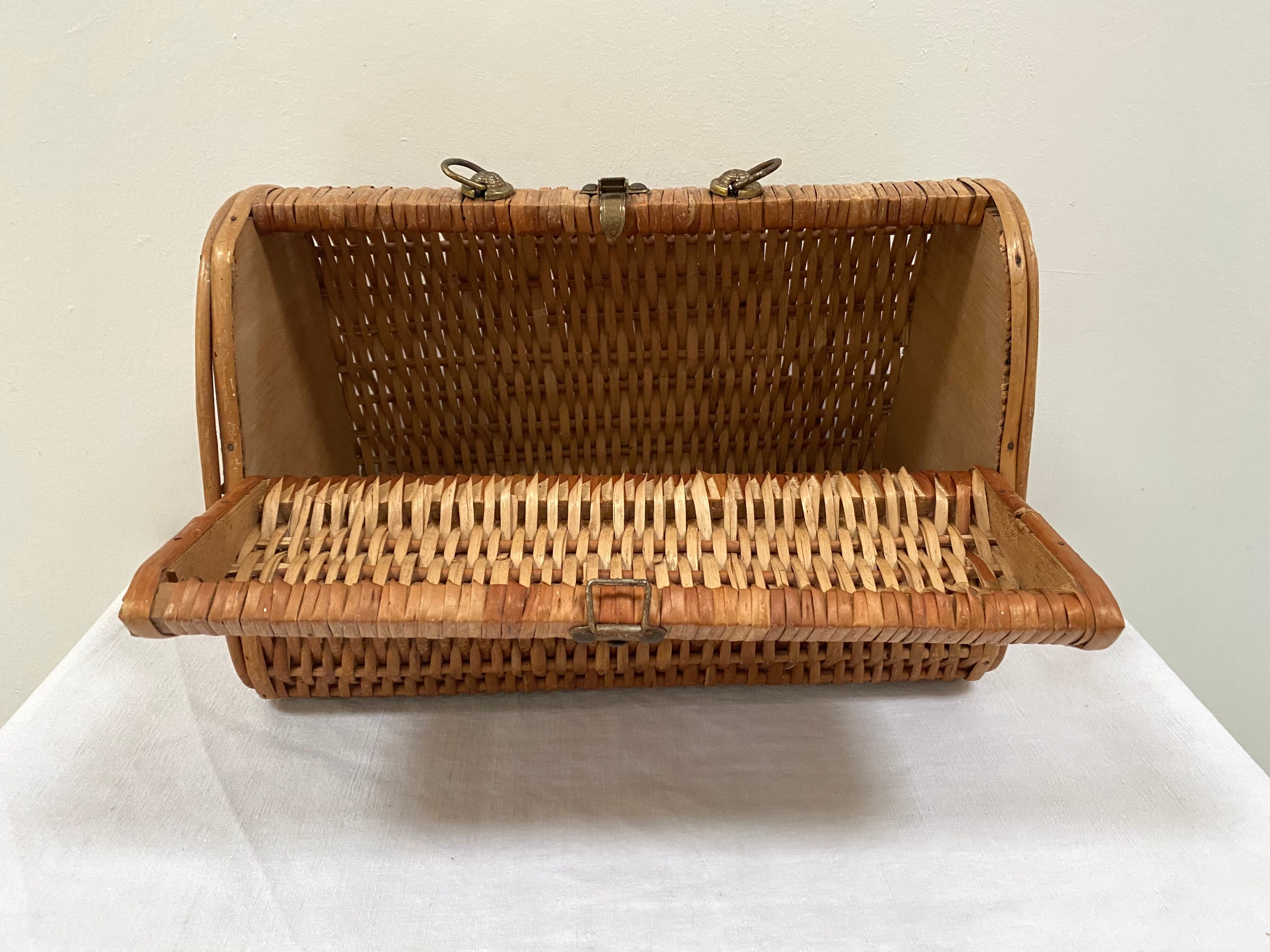 Wicker rattan basket from the 70s