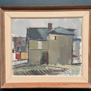 Original Swedish Oil on Canvas – “Sage House” by Gustav‑Adolf Johansson – Signed – Vintage & Framed
