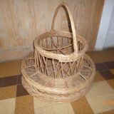Bar rattan wicker bottle holder 1960