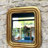 Antique mirror 42.5/36.5cm Louis-Philippe gilded with gold leaf, mercury