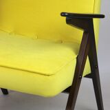 Vintage Yellow Armchair by Józef Chierowski, 1970s