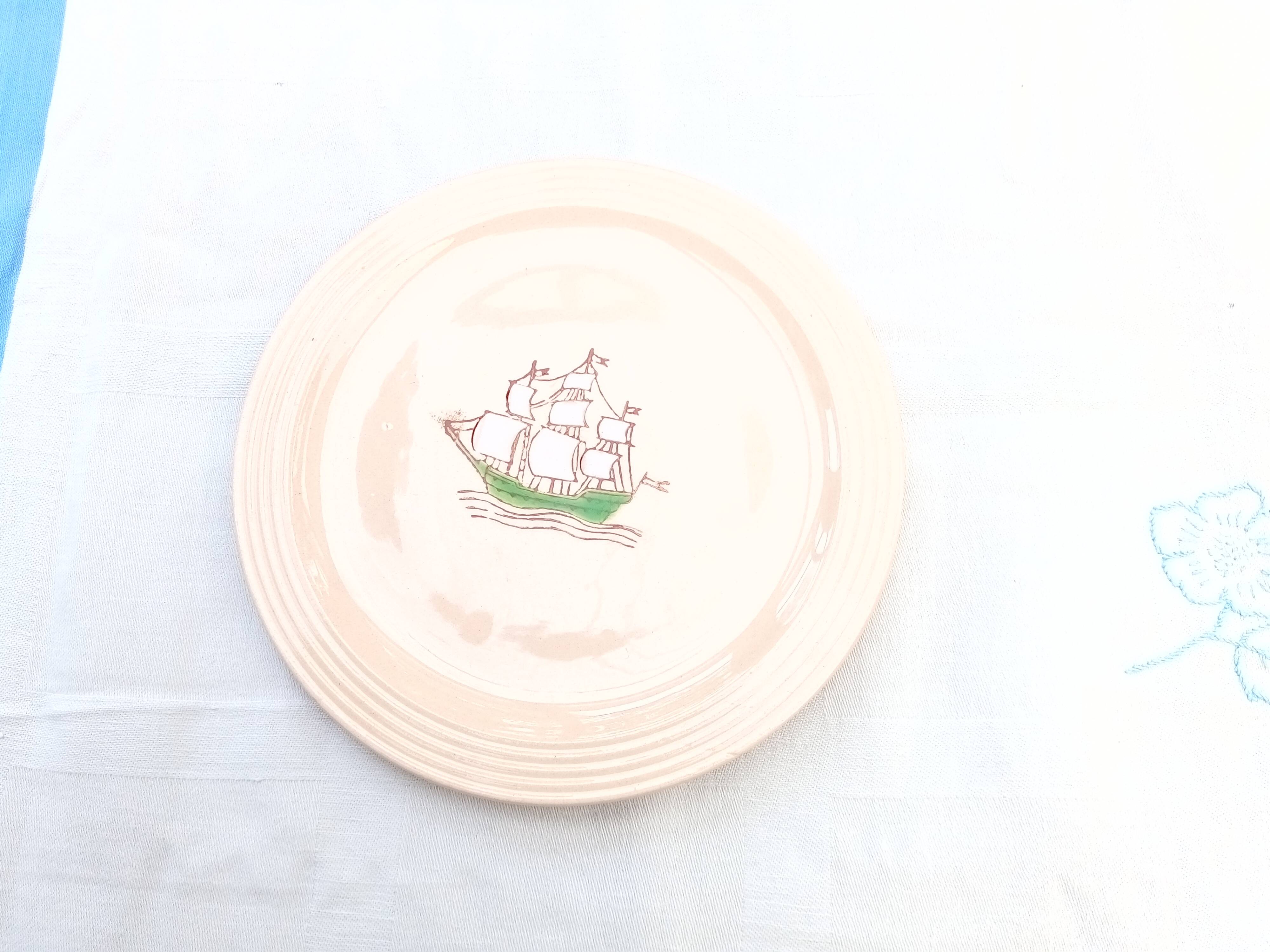 Set of 12 dessert plates and Longwy dish