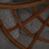 Pair of modern Swedish lounge chairs, shearling sheepskin and elm, 1940s.