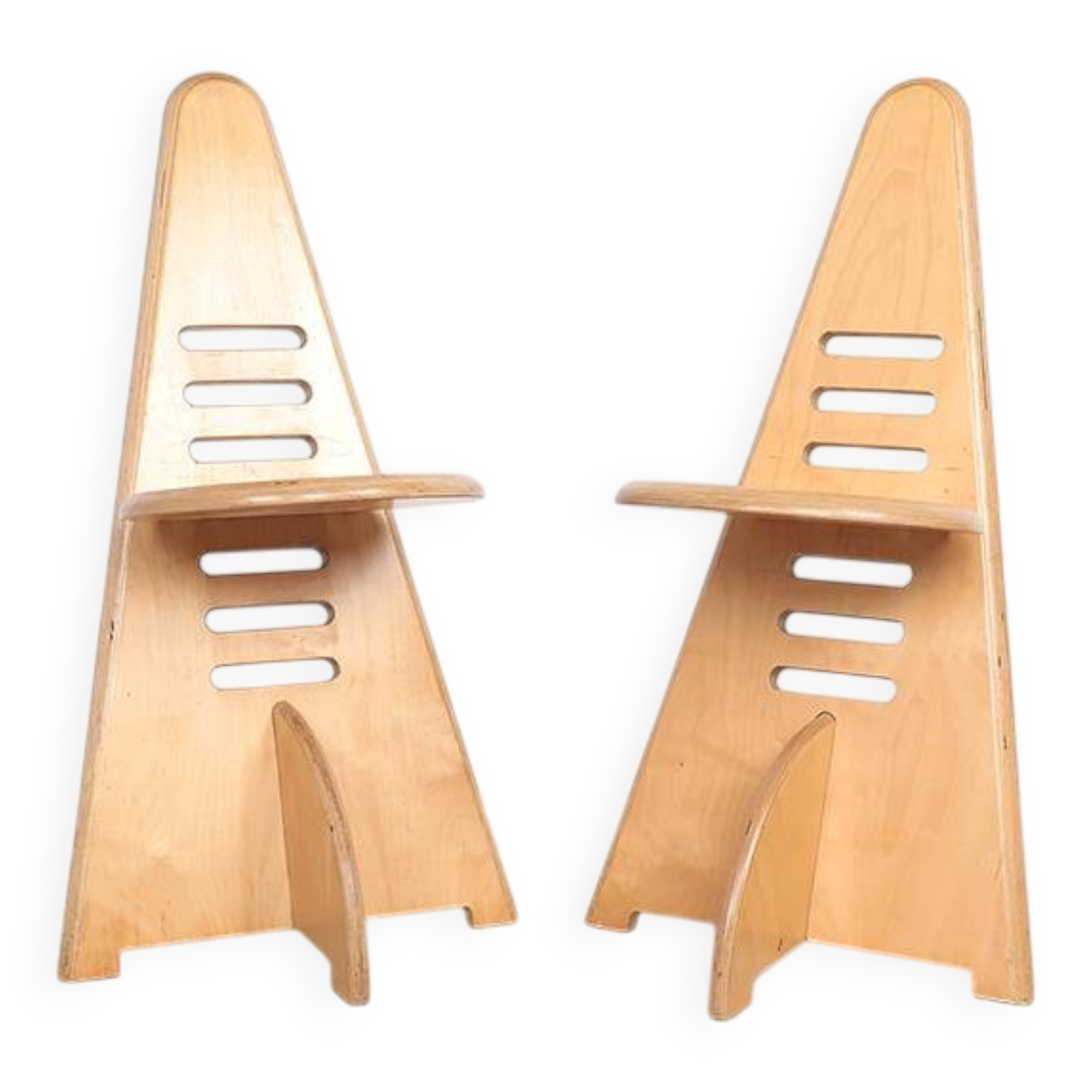 Lundi-sit adjustable wooden chairs, Lundia 1980s