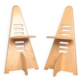 Lundi-sit adjustable wooden chairs, Lundia 1980s