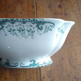 Square bowl Longwy germain model of gray green color