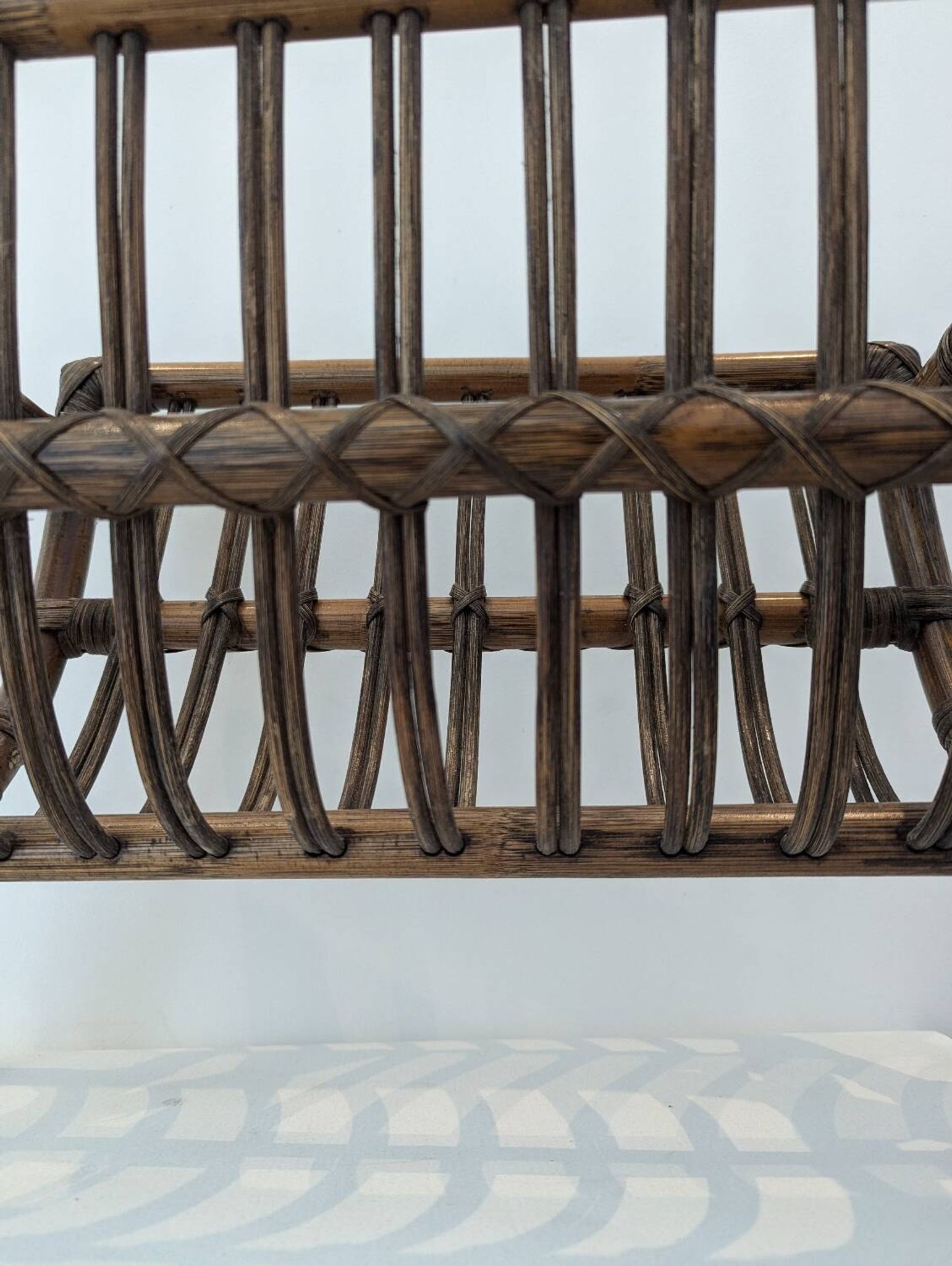 Vintage rattan magazine rack