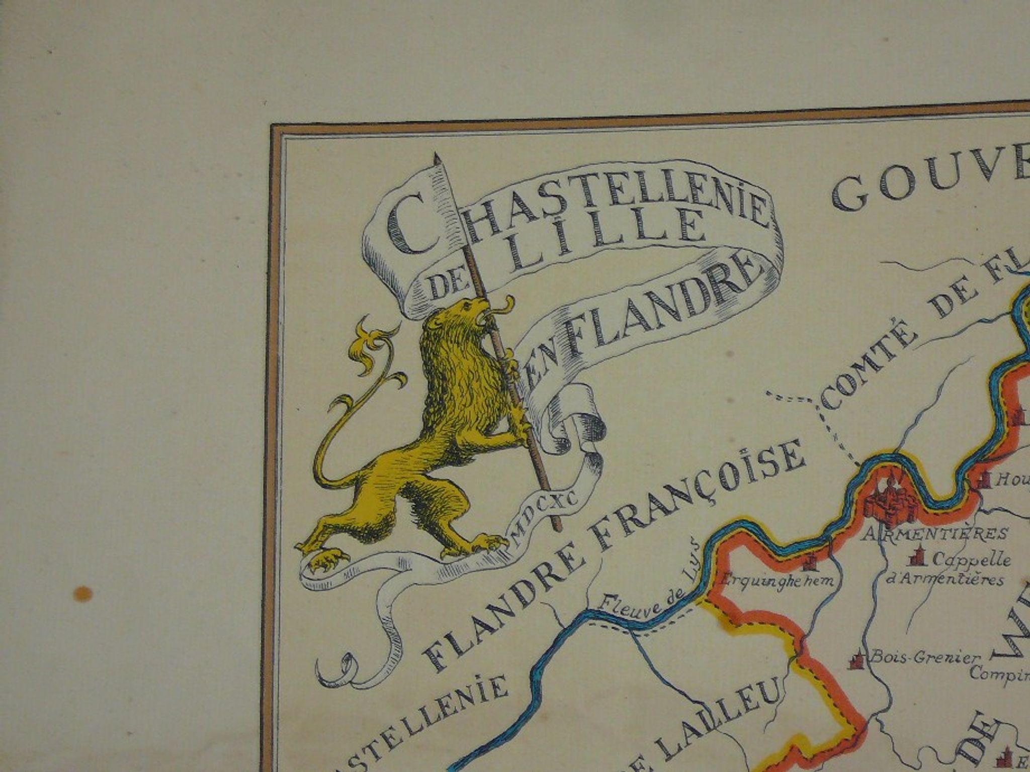 Map of the Chastellenie in Lille in Flanders, Daniel Derveaux