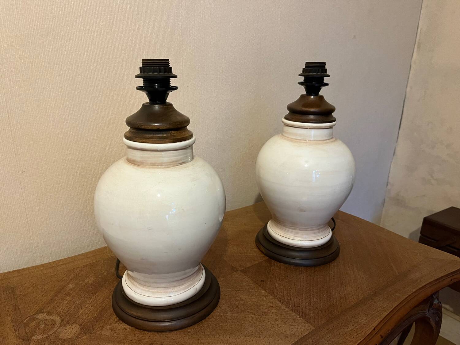 Pair of ceramic lamp bases