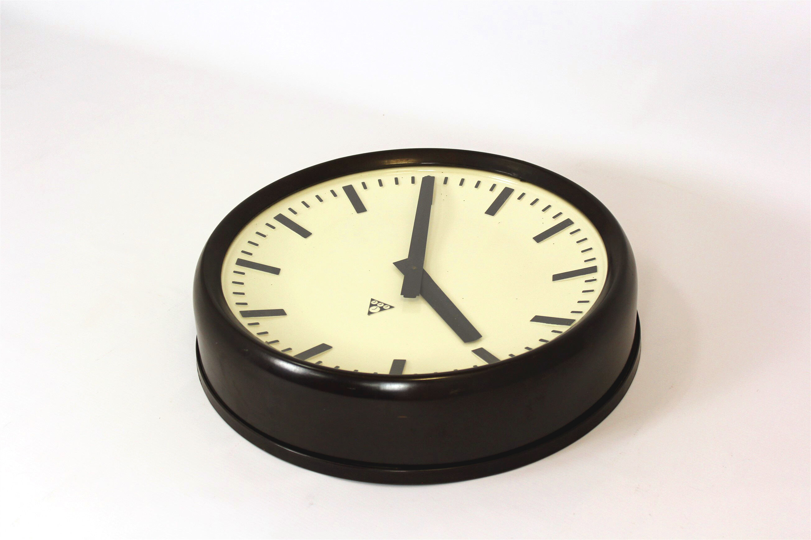 Bakelite railway clock from pragotron, 1950s