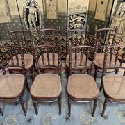Suite of 8 bistro chairs in cannage FISCHEL