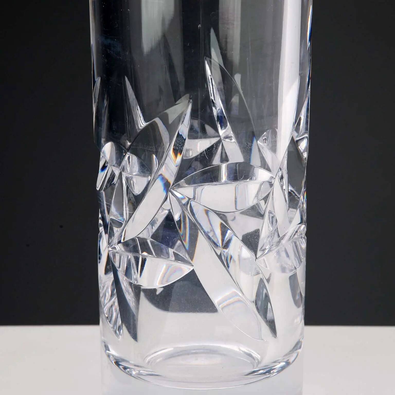 Vintage crystal vase from Sèvres, decorations France 20th century