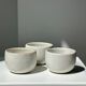 Trio of white ceramic cups D9cm
