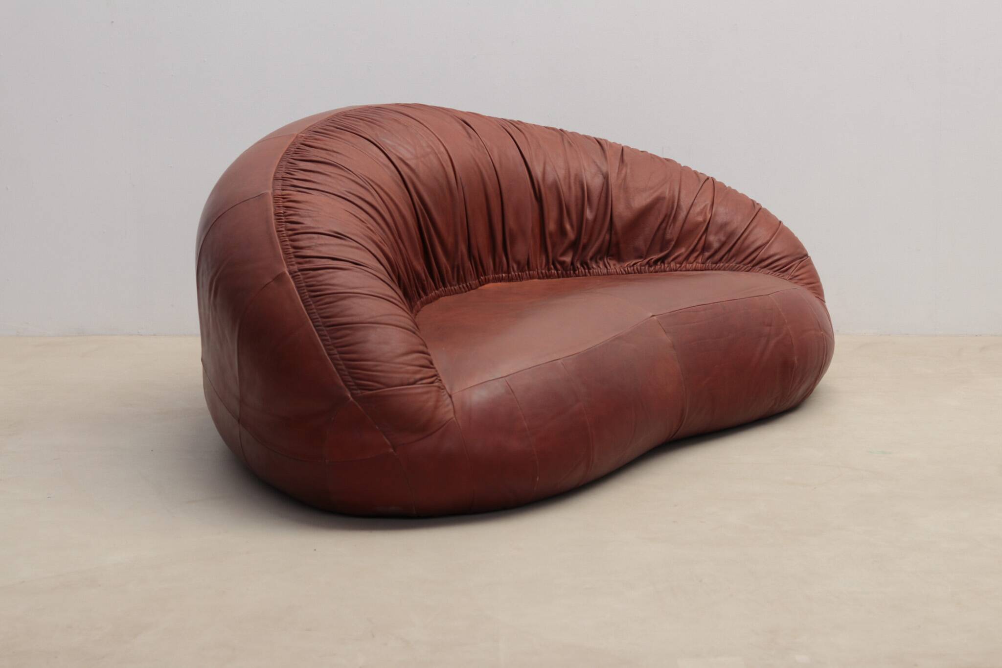 Canapé et fauteuil en cuir Pangolin par Egg Designs