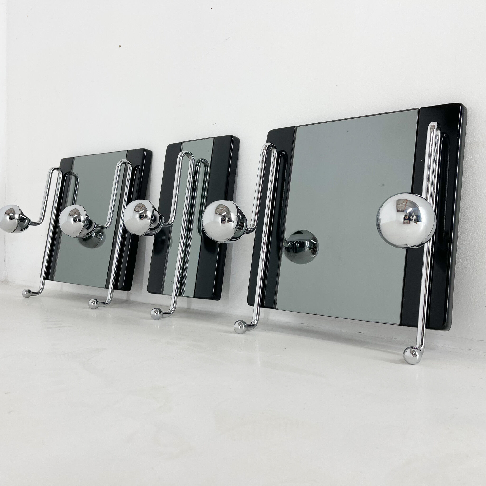 Set of 3 coat racks 1970