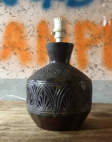 Vintage ceramic lamp, West Germany lamp, vintage lamp, table lamp