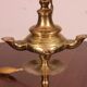 lampe à huile en bronze- 18° siècle - Espagne monté en lampe avec son abat-