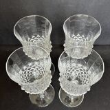 4 verres à vin en cristal