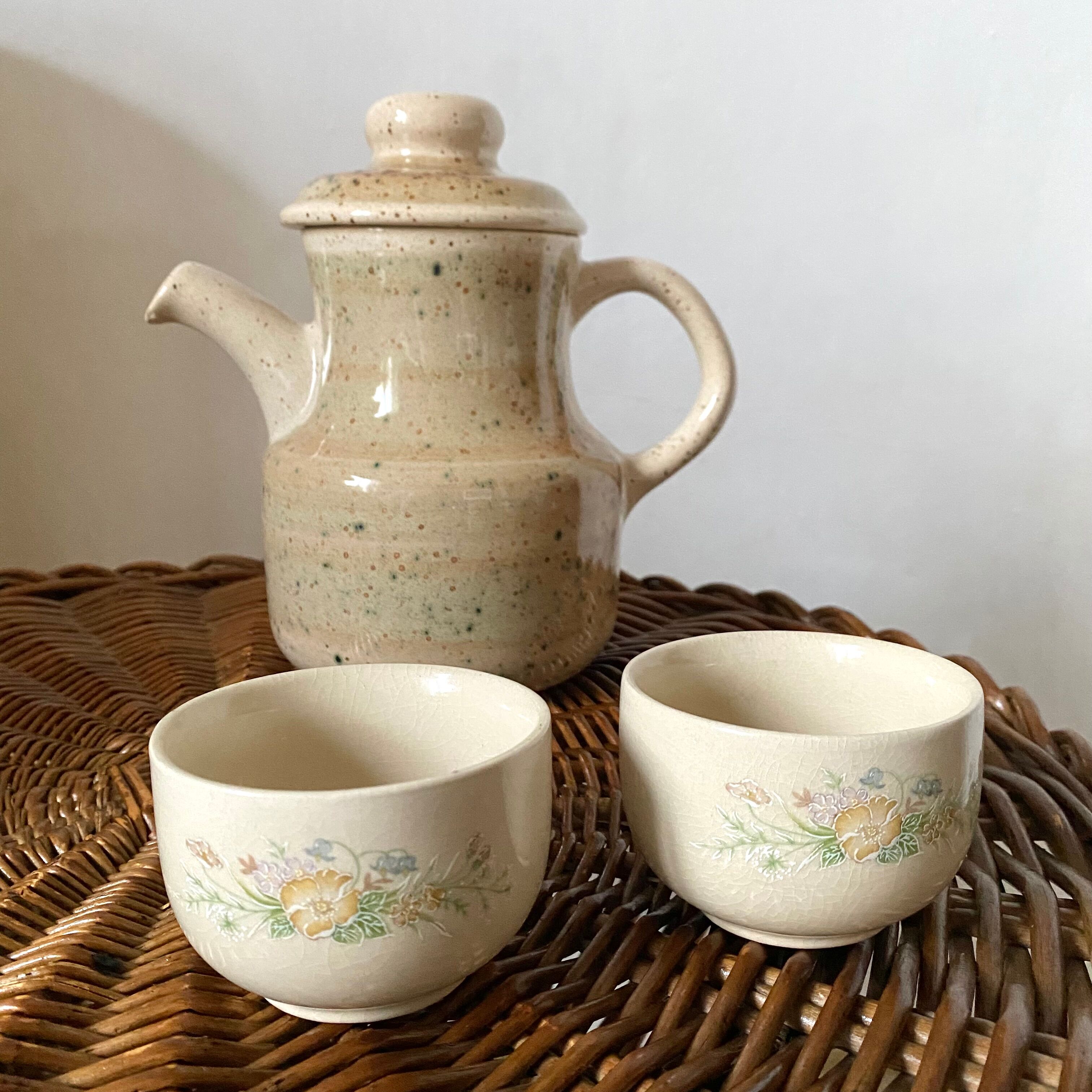 80s flowery tea bowls