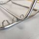 Yellow scoubidou head rest and vintage chrome metal