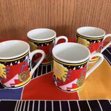 Set of 4 coffee cups memphis 80s fujimori kato kogei