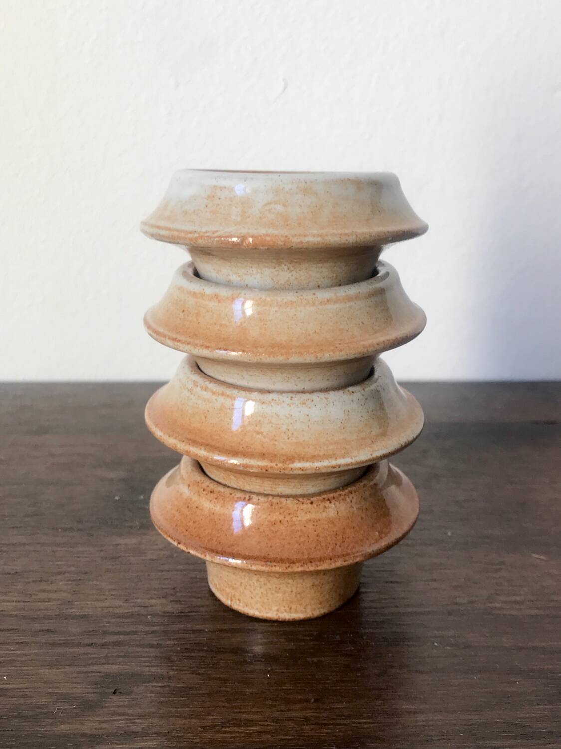 Set of 4 stoneware egg cups