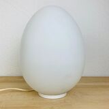Domec egg lamp, white glass, 70s
