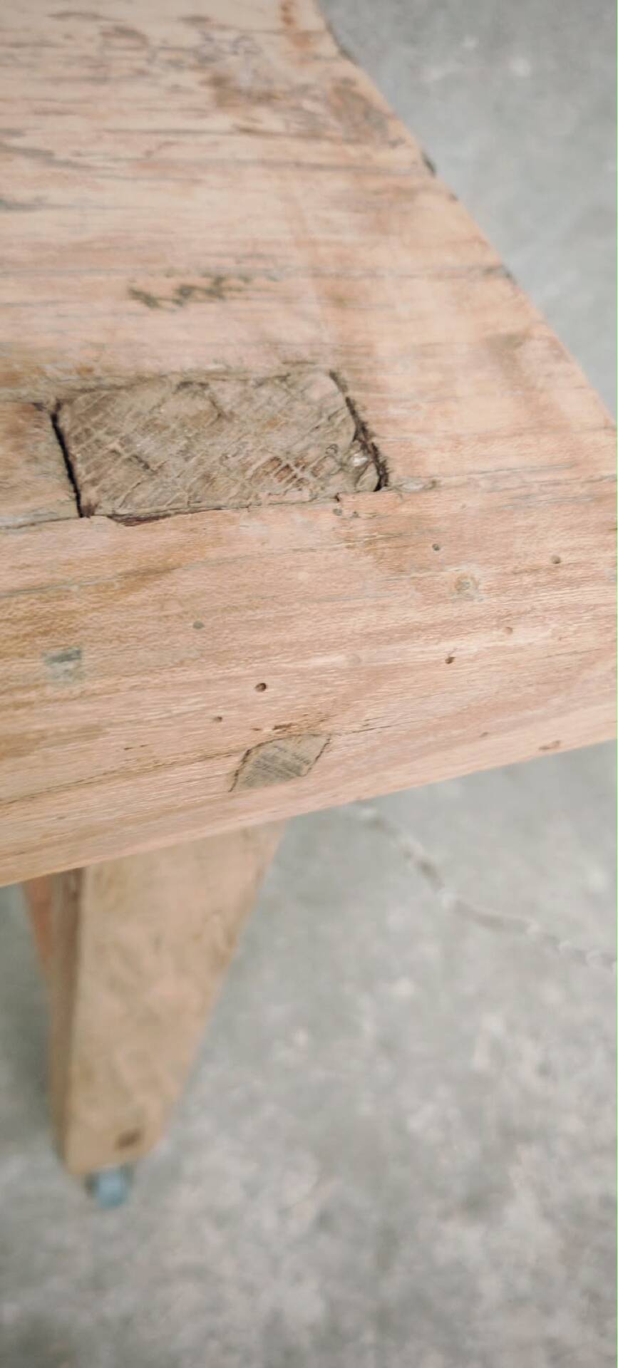 Bedside table - old workbench