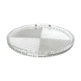 Oval trayhandles, crystal, made in France, art deco