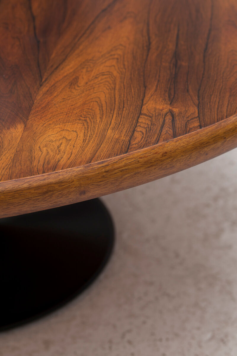 Table basse ronde en palissandre Danemark années 1960