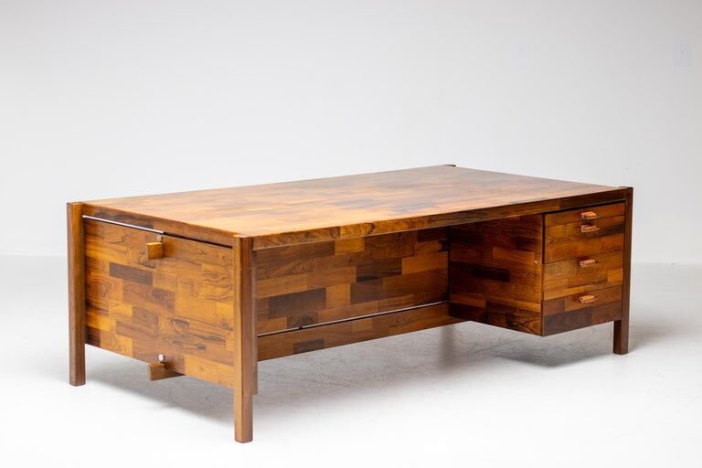 Rare large jacaranda executive desk by Jorge Zalszupin, L’Atelier São Paulo 1960