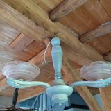 Chandelier support cast iron metal globe tulip pink glass DP 0822161