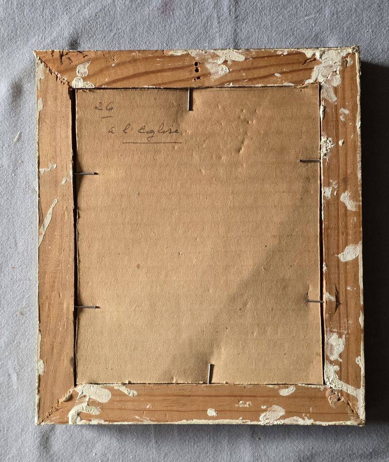 Claude HOUAL - Watercolour No. 26 At the Church Around 1950