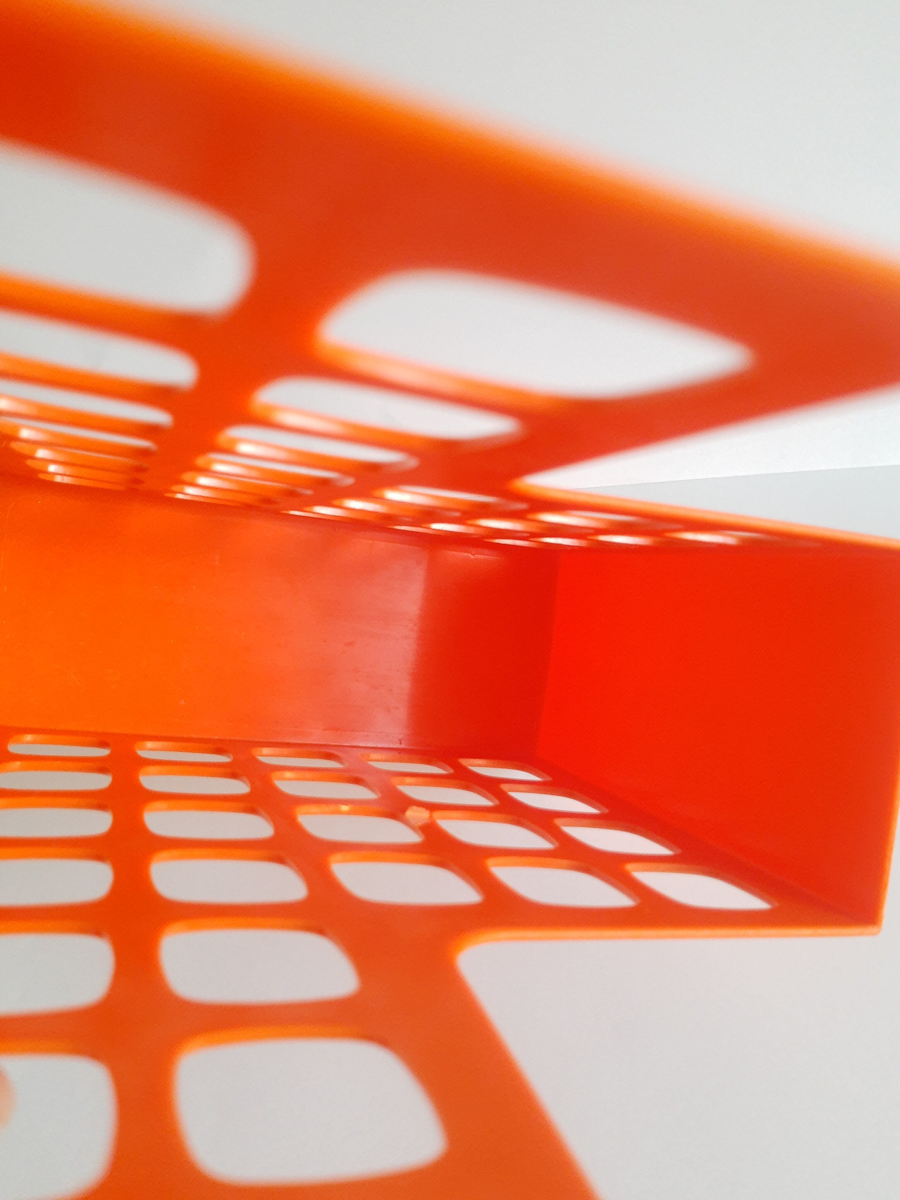 Briefcase magazine holder plastic orange boxer vintage